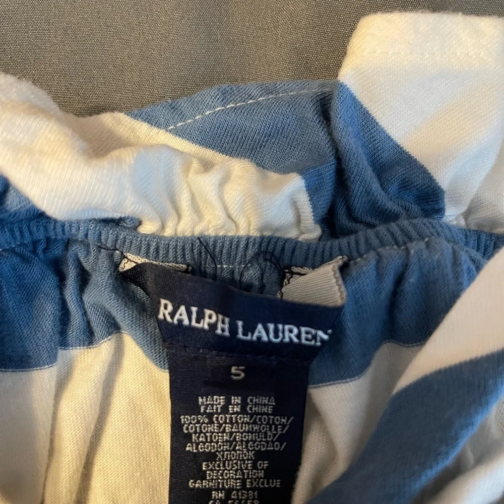 Ralph Lauren Kids girls Size 5 Blue And White Striped  Romper